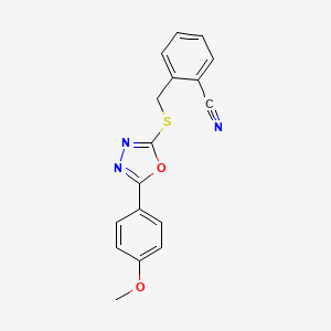 molecular formula C17H13N3O2S B11461316 2-({[5-(4-Methoxyphenyl)-1,3,4-oxadiazol-2-yl]sulfanyl}methyl)benzonitrile 