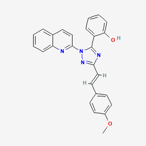 2-{3-[(E)-2-(4-methoxyphenyl)ethenyl]-1-(quinolin-2-yl)-1H-1,2,4-triazol-5-yl}phenol