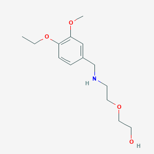 molecular formula C14H23NO4 B11461376 2-(2-{[(4-Ethoxy-3-methoxyphenyl)methyl]amino}ethoxy)ethanol 