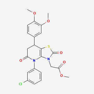 methyl [4-(3-chlorophenyl)-7-(3,4-dimethoxyphenyl)-2,5-dioxo-4,5,6,7-tetrahydro[1,3]thiazolo[4,5-b]pyridin-3(2H)-yl]acetate