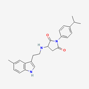 3-{[2-(5-methyl-1H-indol-3-yl)ethyl]amino}-1-[4-(propan-2-yl)phenyl]pyrrolidine-2,5-dione