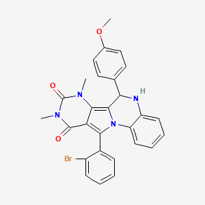 17-(2-bromophenyl)-9-(4-methoxyphenyl)-12,14-dimethyl-1,8,12,14-tetrazatetracyclo[8.7.0.02,7.011,16]heptadeca-2,4,6,10,16-pentaene-13,15-dione