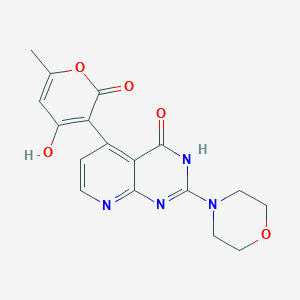 4-hydroxy-3-[4-hydroxy-2-(morpholin-4-yl)pyrido[2,3-d]pyrimidin-5-yl]-6-methyl-2H-pyran-2-one