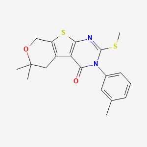 12,12-dimethyl-4-(3-methylphenyl)-5-methylsulfanyl-11-oxa-8-thia-4,6-diazatricyclo[7.4.0.02,7]trideca-1(9),2(7),5-trien-3-one