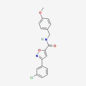 3-(3-chlorophenyl)-N-[(4-methoxyphenyl)methyl]-1,2-oxazole-5-carboxamide