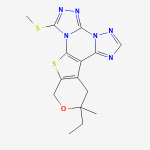 15-ethyl-15-methyl-3-methylsulfanyl-16-oxa-19-thia-2,4,5,7,8,10-hexazapentacyclo[10.7.0.02,6.07,11.013,18]nonadeca-1(12),3,5,8,10,13(18)-hexaene