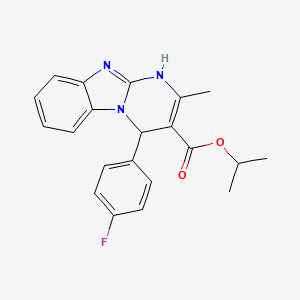 molecular formula C21H20FN3O2 B11461481 Propan-2-yl 4-(4-fluorophenyl)-2-methyl-1,4-dihydropyrimido[1,2-a]benzimidazole-3-carboxylate 