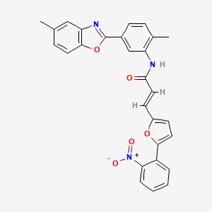 (2E)-N-[2-methyl-5-(5-methyl-1,3-benzoxazol-2-yl)phenyl]-3-[5-(2-nitrophenyl)furan-2-yl]prop-2-enamide