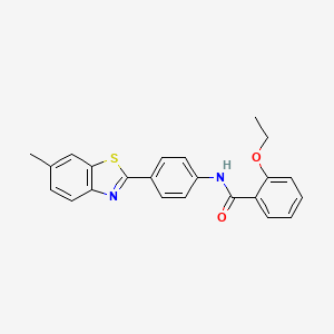 molecular formula C23H20N2O2S B11461528 2-ethoxy-N-[4-(6-methyl-1,3-benzothiazol-2-yl)phenyl]benzamide 