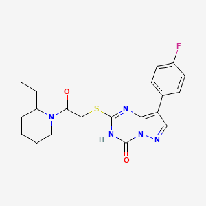 2-{[2-(2-ethylpiperidin-1-yl)-2-oxoethyl]sulfanyl}-8-(4-fluorophenyl)pyrazolo[1,5-a][1,3,5]triazin-4(3H)-one