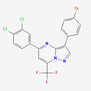 molecular formula C19H9BrCl2F3N3 B11461568 3-(4-Bromophenyl)-5-(3,4-dichlorophenyl)-7-(trifluoromethyl)pyrazolo[1,5-a]pyrimidine 