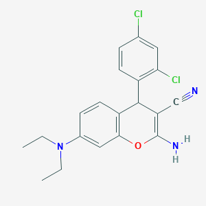 molecular formula C20H19Cl2N3O B11461595 2-amino-4-(2,4-dichlorophenyl)-7-(diethylamino)-4H-chromene-3-carbonitrile 