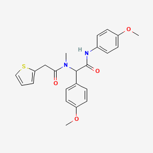 molecular formula C23H24N2O4S B11461631 N-{1-(4-methoxyphenyl)-2-[(4-methoxyphenyl)amino]-2-oxoethyl}-N-methyl-2-(thiophen-2-yl)acetamide 