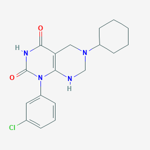 1-(3-chlorophenyl)-6-cyclohexyl-2-hydroxy-5,6,7,8-tetrahydropyrimido[4,5-d]pyrimidin-4(1H)-one