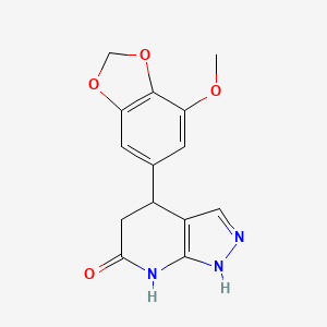 4-(7-Methoxy-2H-1,3-benzodioxol-5-yl)-2H,4H,5H,7H-pyrazolo[3,4-b]pyridin-6-one