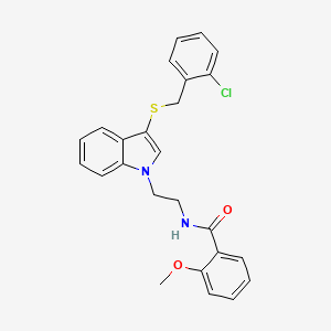 N-(2-(3-((2-chlorobenzyl)thio)-1H-indol-1-yl)ethyl)-2-methoxybenzamide