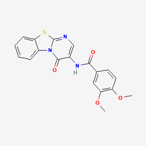 molecular formula C19H15N3O4S B11461658 3,4-dimethoxy-N-(4-oxo-4H-pyrimido[2,1-b][1,3]benzothiazol-3-yl)benzamide 