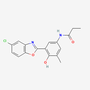 molecular formula C17H15ClN2O3 B11461662 N-[3-(5-chloro-1,3-benzoxazol-2-yl)-4-hydroxy-5-methylphenyl]propanamide 