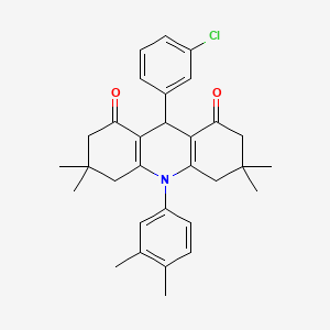 9-(3-chlorophenyl)-10-(3,4-dimethylphenyl)-3,3,6,6-tetramethyl-3,4,6,7,9,10-hexahydroacridine-1,8(2H,5H)-dione