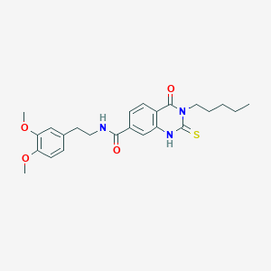 N-[2-(3,4-dimethoxyphenyl)ethyl]-4-oxo-3-pentyl-2-sulfanylidene-1H-quinazoline-7-carboxamide