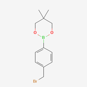molecular formula C12H16BBrO2 B1146170 2-(4-(Bromomethyl)phenyl)-5,5-dimethyl-1,3,2-dioxaborinane CAS No. 143805-78-1