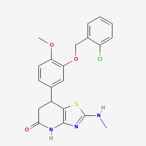 7-{3-[(2-chlorobenzyl)oxy]-4-methoxyphenyl}-2-(methylamino)-6,7-dihydro[1,3]thiazolo[4,5-b]pyridin-5(4H)-one