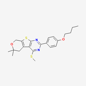 5-(4-butoxyphenyl)-12,12-dimethyl-3-methylsulfanyl-11-oxa-8-thia-4,6-diazatricyclo[7.4.0.02,7]trideca-1(9),2(7),3,5-tetraene