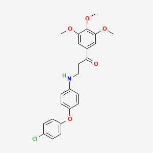 molecular formula C24H24ClNO5 B11461736 3-{[4-(4-Chlorophenoxy)phenyl]amino}-1-(3,4,5-trimethoxyphenyl)propan-1-one 