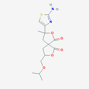 3-(2-Amino-1,3-thiazol-4-yl)-3-methyl-8-[(propan-2-yloxy)methyl]-2,7-dioxaspiro[4.4]nonane-1,6-dione