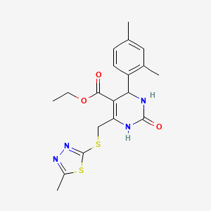 Ethyl 4-(2,4-dimethylphenyl)-6-{[(5-methyl-1,3,4-thiadiazol-2-yl)sulfanyl]methyl}-2-oxo-1,2,3,4-tetrahydropyrimidine-5-carboxylate