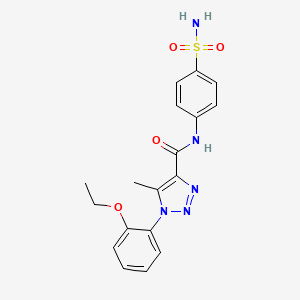 molecular formula C18H19N5O4S B11461767 1-(2-ethoxyphenyl)-5-methyl-N-(4-sulfamoylphenyl)-1H-1,2,3-triazole-4-carboxamide 