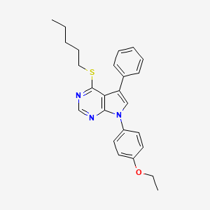 7-(4-ethoxyphenyl)-4-(pentylsulfanyl)-5-phenyl-7H-pyrrolo[2,3-d]pyrimidine