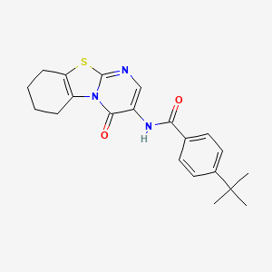 molecular formula C21H23N3O2S B11461778 4-tert-butyl-N-(4-oxo-6,7,8,9-tetrahydro-4H-pyrimido[2,1-b][1,3]benzothiazol-3-yl)benzamide 