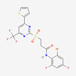 N-(2-bromo-4,6-difluorophenyl)-3-{[4-(thiophen-2-yl)-6-(trifluoromethyl)pyrimidin-2-yl]sulfonyl}propanamide