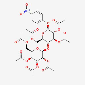 molecular formula C₃₂H₃₉NO₂₀ B1146180 4-Nitrophenyl hepta-O-acetyl-b-lactoside CAS No. 84034-75-3