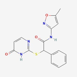 2-[(4-hydroxypyrimidin-2-yl)sulfanyl]-N-(5-methyl-1,2-oxazol-3-yl)-2-phenylacetamide