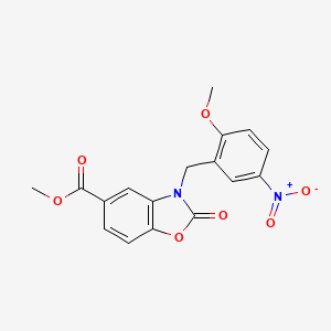 molecular formula C17H14N2O7 B11461839 Methyl 3-(2-methoxy-5-nitrobenzyl)-2-oxo-2,3-dihydro-1,3-benzoxazole-5-carboxylate 