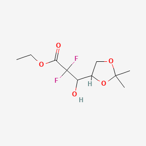 molecular formula C₁₀H₁₆F₂O₅ B1146185 Ethyl (3R,S)-2,2-difluoro-3-hydroxy-3-(2,2-dimethyldioxolan-4-yl)propionate CAS No. 95058-92-7