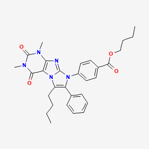 Butyl 4-{6-butyl-1,3-dimethyl-2,4-dioxo-7-phenyl-1H,2H,3H,4H,8H-imidazo[1,2-G]purin-8-YL}benzoate