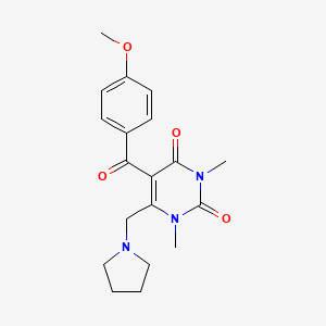 5-[(4-methoxyphenyl)carbonyl]-1,3-dimethyl-6-(pyrrolidin-1-ylmethyl)pyrimidine-2,4(1H,3H)-dione