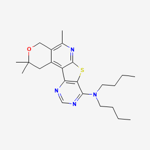 N,N-dibutyl-4,4,8-trimethyl-5-oxa-11-thia-9,14,16-triazatetracyclo[8.7.0.02,7.012,17]heptadeca-1,7,9,12(17),13,15-hexaen-13-amine