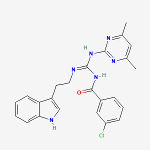 3-chloro-N-{N'-(4,6-dimethylpyrimidin-2-yl)-N-[2-(1H-indol-3-yl)ethyl]carbamimidoyl}benzamide