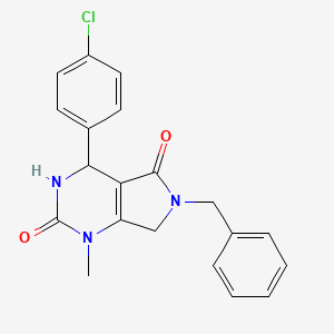 6-benzyl-4-(4-chlorophenyl)-1-methyl-3,4,6,7-tetrahydro-1H-pyrrolo[3,4-d]pyrimidine-2,5-dione