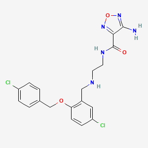 4-amino-N-[2-({5-chloro-2-[(4-chlorobenzyl)oxy]benzyl}amino)ethyl]-1,2,5-oxadiazole-3-carboxamide