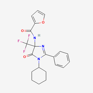 N-[1-cyclohexyl-5-oxo-2-phenyl-4-(trifluoromethyl)-4,5-dihydro-1H-imidazol-4-yl]furan-2-carboxamide