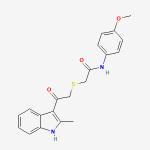 N-(4-methoxyphenyl)-2-{[2-(2-methyl-1H-indol-3-yl)-2-oxoethyl]sulfanyl}acetamide