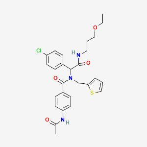 4-(acetylamino)-N-{1-(4-chlorophenyl)-2-[(3-ethoxypropyl)amino]-2-oxoethyl}-N-(thiophen-2-ylmethyl)benzamide