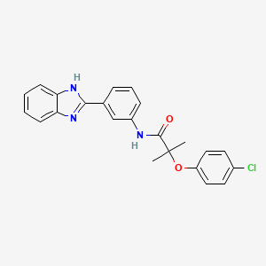 molecular formula C23H20ClN3O2 B11461950 N-[3-(1H-benzimidazol-2-yl)phenyl]-2-(4-chlorophenoxy)-2-methylpropanamide 