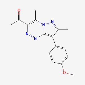 molecular formula C16H16N4O2 B11461961 1-[8-(4-Methoxyphenyl)-4,7-dimethylpyrazolo[5,1-c][1,2,4]triazin-3-yl]ethanone 