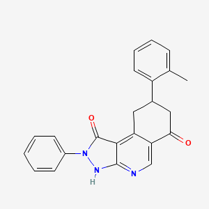 molecular formula C23H19N3O2 B11461974 8-(2-methylphenyl)-2-phenyl-2,3,8,9-tetrahydro-1H-pyrazolo[3,4-c]isoquinoline-1,6(7H)-dione 